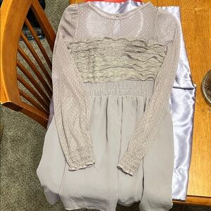 Free People Long Sleeve Mini Dress in Light Purple